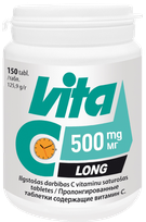 VITA C Long 500 mg tabletes, 150 gab.
