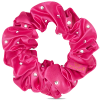 CRYSTALLOVE Crystalized Hot Pink zīda matu gumija, 1 gab.