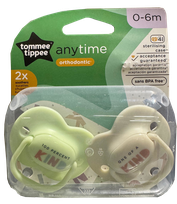 TOMMEE TIPPEE Anytime 0-6 m. soother, 2 pcs.