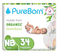 PUREBORN NB 0-4.5 kg diapers, 34 pcs.