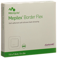 MEPILEX  Border Flex 7.5x7.5 cm brūču pārsējs, 5 gab.