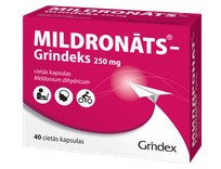 MILDRONĀTS-GRINDEKS 250 mg cietās kapsulas, 40 gab.
