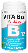 VITA B12 + фолиевая кислота 1000 µg /400 µg сосательные таблетки, 100 шт.