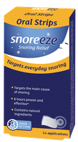 SNOREEZE against snoring palate orally dissolving strips, 14 pcs.