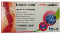 NEURORUBINE Forte Lactab apvalkotās tabletes, 20 gab.