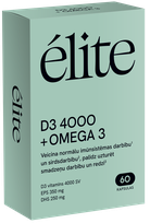 ELITE D3 4000SV + Omega-3 kapsulas, 60 gab.