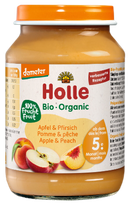 HOLLE Apple and peach puree, 190 g