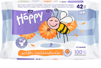 HAPPY   Calendula WC mitrais tualetes papīrs, 42 gab.