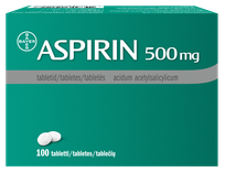 Aspirin ASPIRIN 500 mg tabletes, 100 gab.