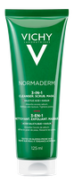 VICHY Normaderm 3in1 - Cleanser, Scrub, Mask attīrošs līdzeklis, 125 ml