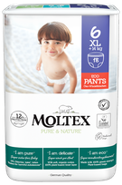 MOLTEX Eco Pure & Nature 6 XL (14 kg +) nappy pants, 18 pcs.
