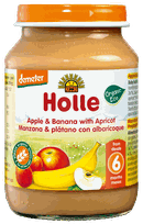 HOLLE Apple, banana and apricot puree, 190 g