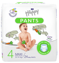 HAPPY   Pants Maxi 4 , 8-14 kg autiņbiksītes, 24 gab.