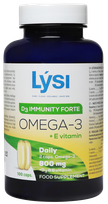 LYSI Omega-3 D3 Immunity forte + E kapsulas, 100 gab.