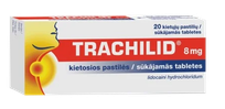 TRACHILID 8mg sūkājamās tabletes, 20 gab.