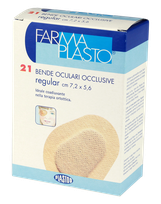 FARMA PLASTO 7.2 x 5.6 cm, beige ocular adhesive dressings, 21 pcs.