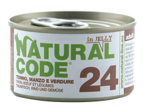NATURAL CODE 24 Tuna, Beef And Vegetables canned food for cats, 85 g