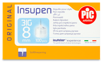 PIC Insupen 31g/8 mm insulin needles, 100 pcs.