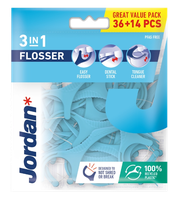 JORDAN 3-in-1 Flosser zobu diegs, 36 gab.