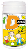 VITABALANS D-max Kids 400 SV (10 ug) košļājamās tabletes, 90 gab.