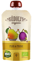 RŪDOLFS Груша, Чернослив BIO 4+ пюре, 110 г