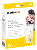 MEDELA  180 ml krūts piena uzglabāšanas maisiņi, 25 gab.