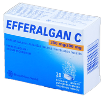 EFFERALGAN C 330 mg/200 mg putojošās tabletes, 20 gab.