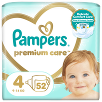 PAMPERS Premium Care 4 Maxi  9 - 14 kg diapers, 52 pcs.