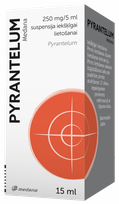 PYRANTELUM MEDANA 250 mg/5 ml suspensija, 15 ml