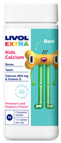 LIVOL  Extra Kids Calcium košļājamās tabletes, 90 gab.
