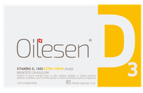 OILESEN  VITAMĪNS D3 1000SV softgel capsules, 80 pcs.
