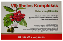 VILKĀBELES KOMPLEKSS mīkstās kapsulas, 20 gab.