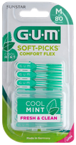 GUM Soft-Picks Comfort Flex, Medium Mint zobstarpu birstīte, 80 gab.