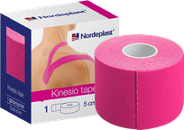 NORDEPLAST   rozā, 5cm x 5m kinezioloģiskais teips, 1 gab.