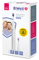 B.WELL Pro-850 Sonic, White electric toothbrush, 1 pcs.