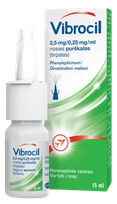 VIBROCIL 2.5mg/0.25mg/ml deguna aerosols, 15 ml