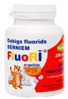 FLUORĪ 220 mg ar apelsīna garšu tabletes, 250 gab.
