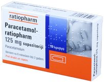 PARACETAMOL-RATIOPHARM 125 mg supozitoriji, 10 gab.