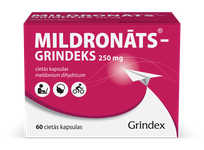 MILDRONĀTS GRINDEKS 250 mg cietās kapsulas, 60 gab.