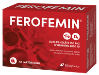 FEROFEMIN Ar D Vitamīnu kapsulas, 30 gab.