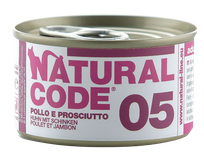 NATURAL CODE 05 Chicken And Ham canned food for cats, 85 g