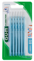 GUM BI-Direction 0.9 mm zobstarpu birstīte, 6 gab.