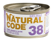 NATURAL CODE 38 Tuna, Beef And Olives canned food for cats, 85 g