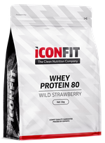 ICONFIT Whey Protein 80 - Wild Strawberry pulveris, 1000 g