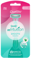 WILKINSON SWORD Quattro For Women Sensitive Comfort vienreizlietojamie skuvekļi, 3 gab.