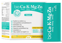 BIOFARMACIJA Bio CA+K+MG+ZN ar D3 vit. powder, 28 pcs.