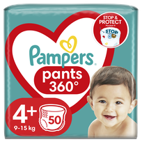 PAMPERS Pants 4+ (9-15 kg) biksītes, 50 gab.