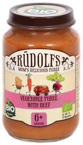 RŪDOLFS Овощи С Говядиной БИО 6+ пюре, 190 г