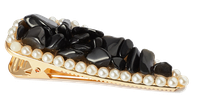 CRYSTALLOVE Black Obsidian matu sprādze, 1 gab.