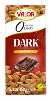 VALOR With Sweeteners and Almonds chocolate, 150 g